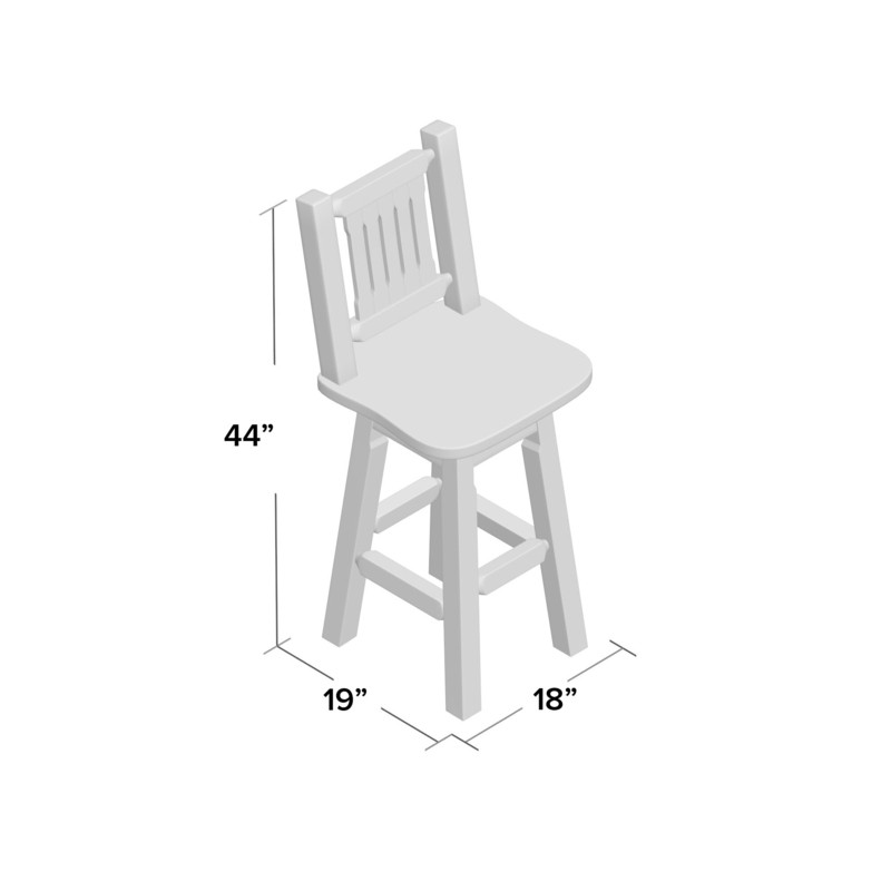 Abella Swivel Solid Wood 30" Bar Stool