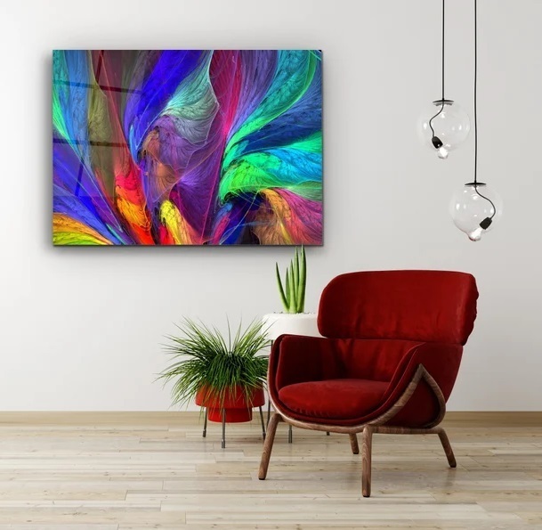Abstract stained glass wall art