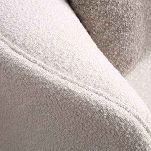 Acanva Luxury Modern Style Living Room Upholstery Curved Sofa with Chaise 2-Piece Set, Right Hand Facing Sectional, Pearl Boucle Couch, White