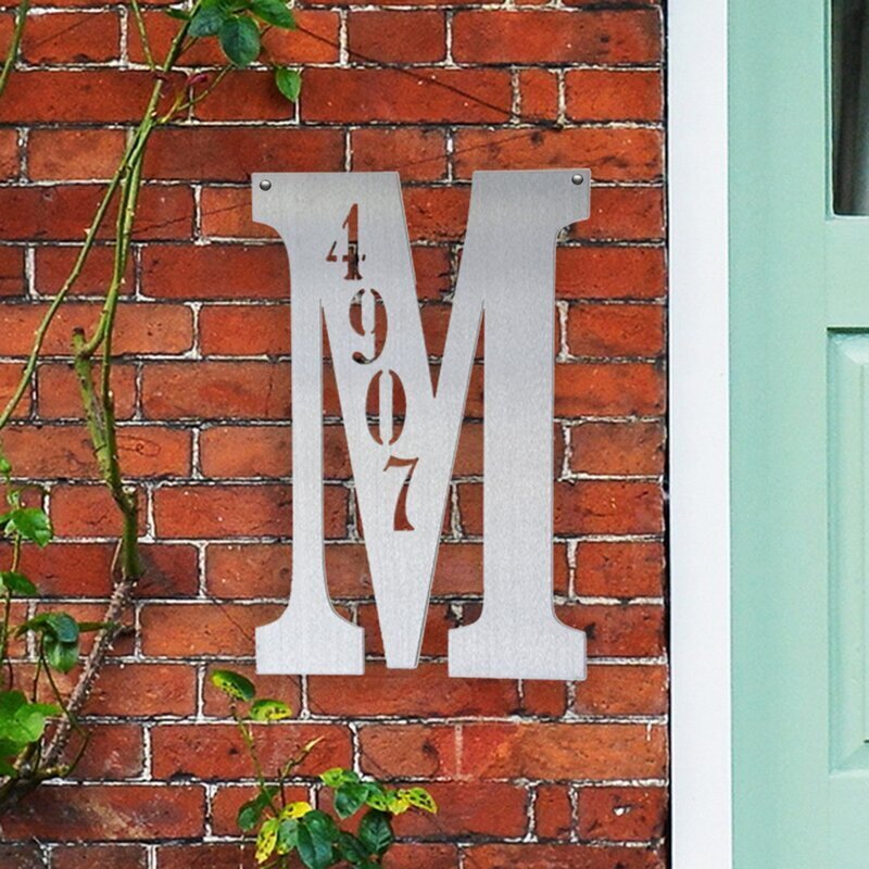 Address sign with personalized initial