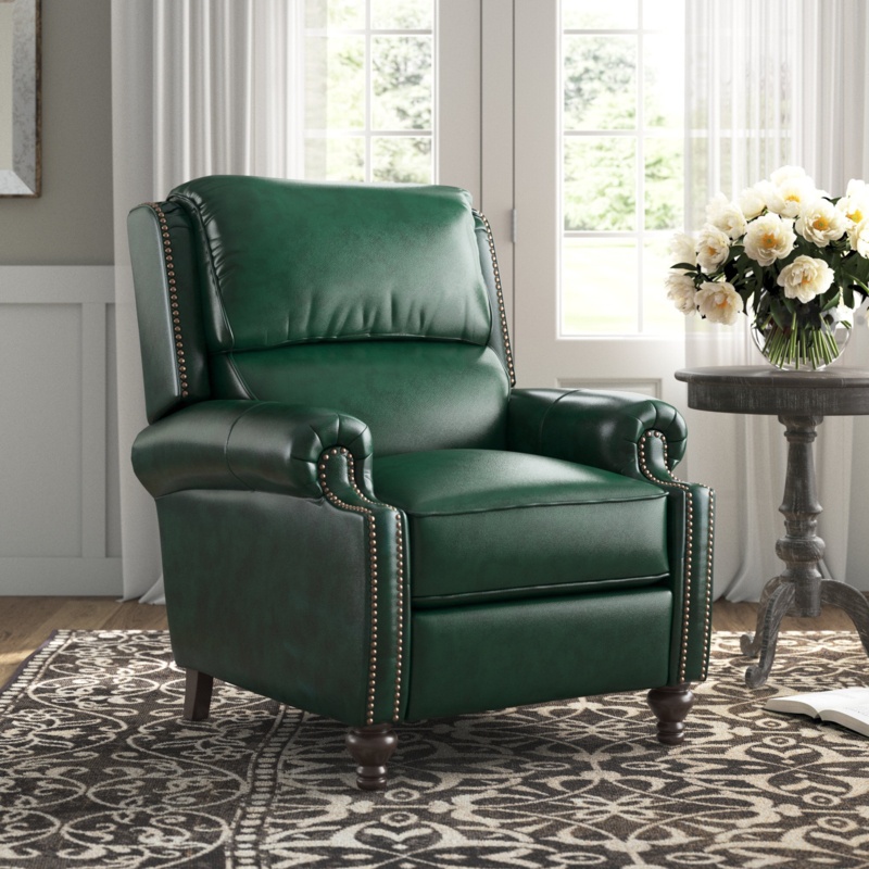 Genuine Leather Manual Recliner Chair