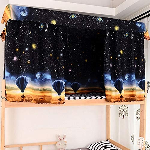 ADELA BOUTIQUE Star String Print Bed Canopy Bedding Curtain Blackout Cloth Single Sleeper Bunk Bed Tent 3pcs Curtain