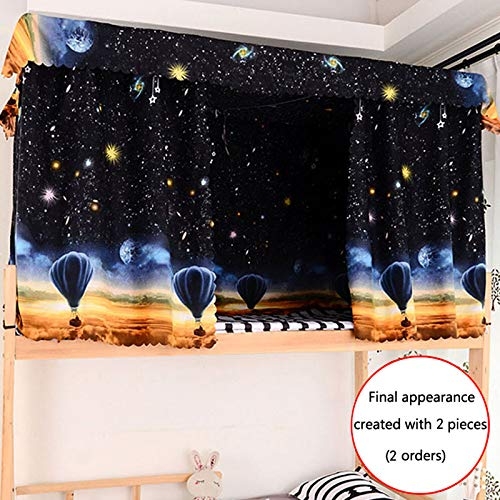 ADELA BOUTIQUE Star String Print Bed Canopy Bedding Curtain Blackout Cloth Single Sleeper Bunk Bed Tent 3pcs Curtain