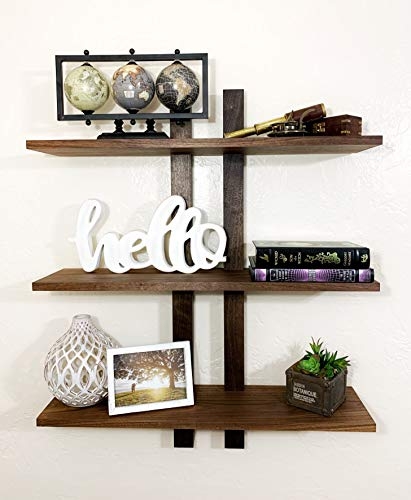Adjustable Shifting Shelf, Modern Wall Shelf, Dark, Plants, Books, Photos, Handmade, Walnut, Wooden, Minimalist, Mid-century, Scandinavian