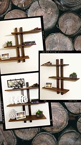 Adjustable Shifting Shelf, Modern Wall Shelf, Dark, Plants, Books, Photos, Handmade, Walnut, Wooden, Minimalist, Mid-century, Scandinavian