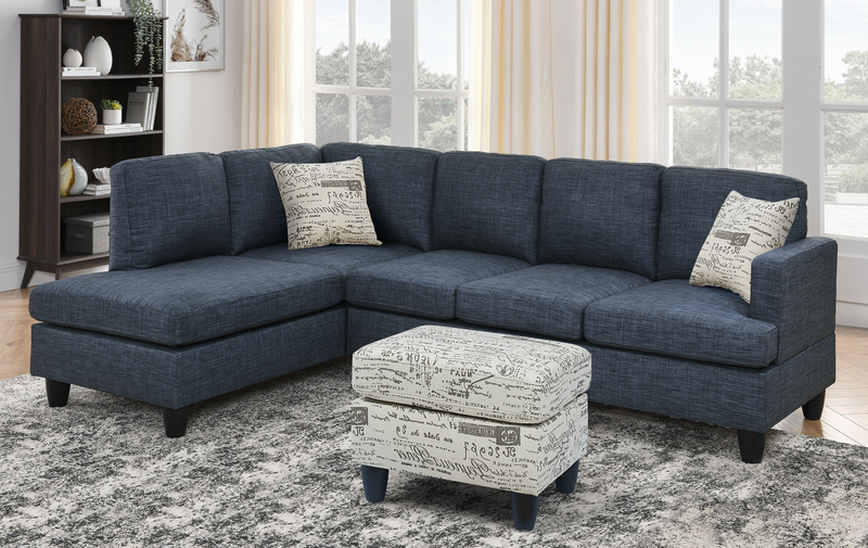 Ajami 95.25" Wide Left Hand Facing Sofa & Chaise with Ottoman