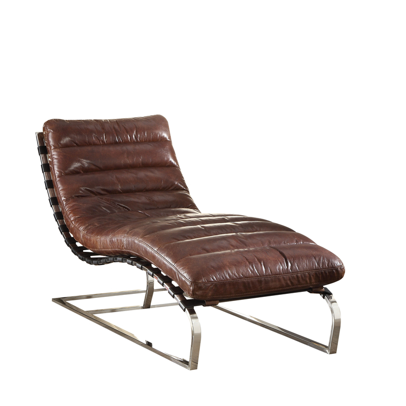 Alexcia Genuine Leather Armless Chaise Lounge