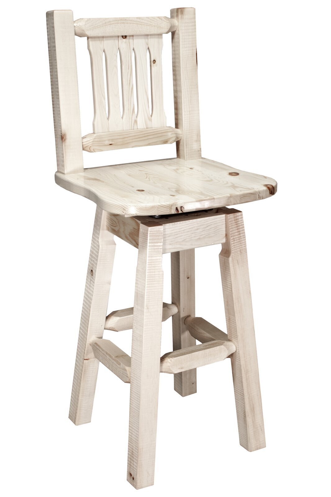 All Solid Wood Swivel Bar Stool With Back