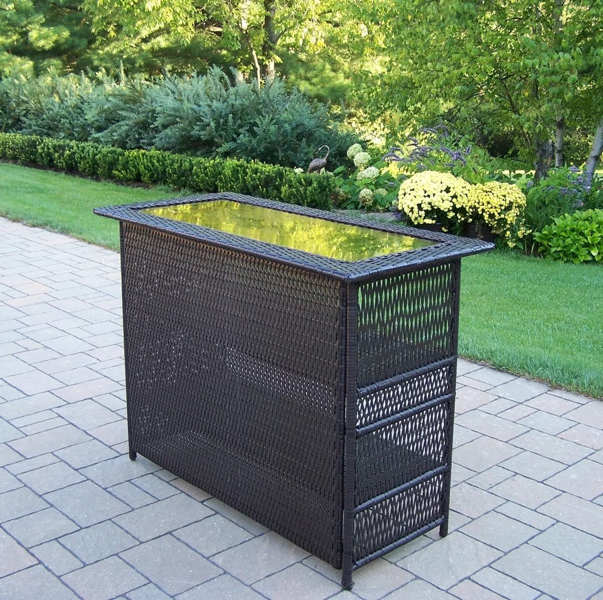 All Weather Wicker Outdoor Bar for Home