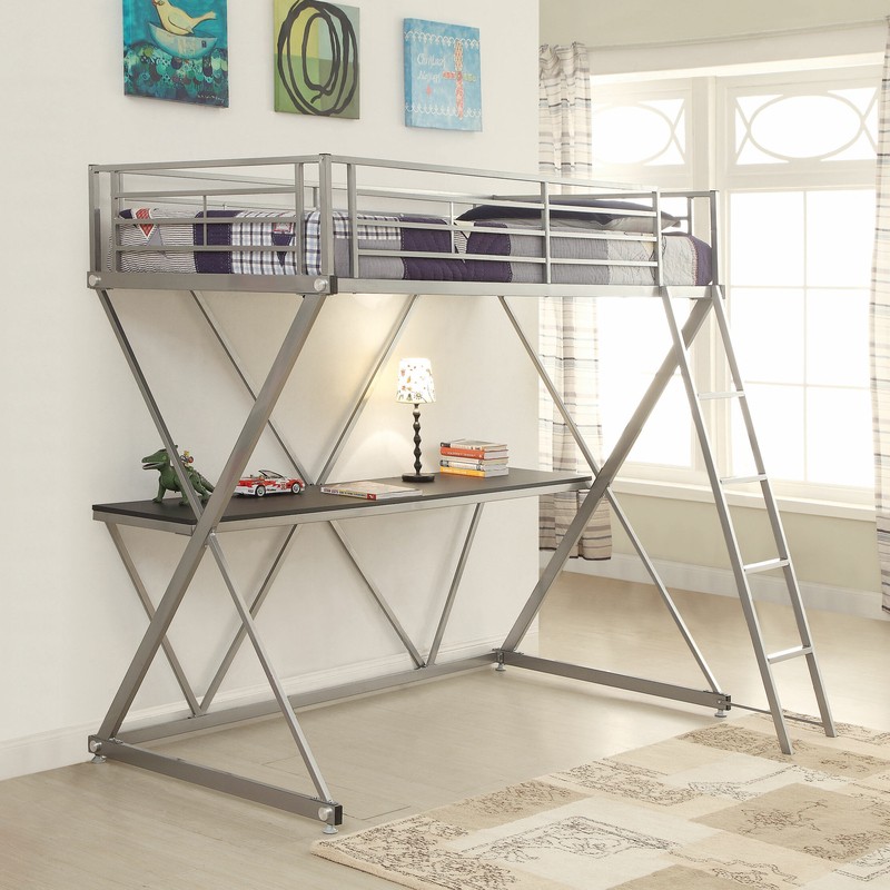 Allenside Metal Loft Bed with Built-in-Desk by Mack & Milo™