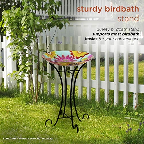 Stylish & Elegant Details about   Outdoor Pedestal Bird Bath Stand with Steel Ground Anchors 