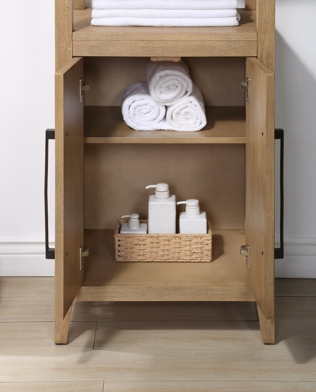 Alsup 16'' W x 72.125'' H x 20'' D Solid Wood Linen Cabinet