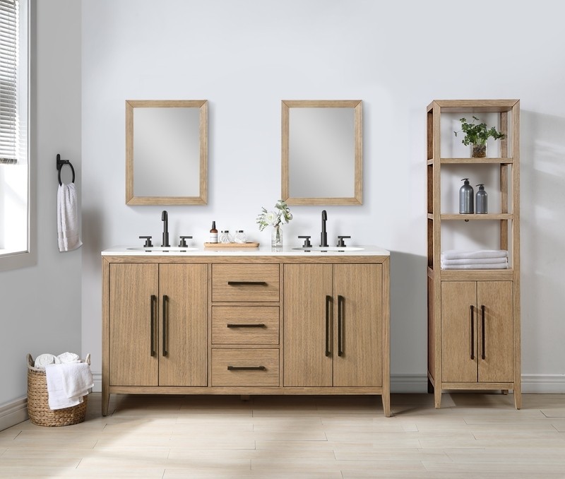 Alsup 16'' W x 72.125'' H x 20'' D Solid Wood Linen Cabinet