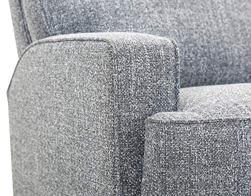 Amazon Brand – Ravenna Home Contemporary Swivel Glider Accent Chair with Storage Ottoman, 33.9"W, Smoke Grey