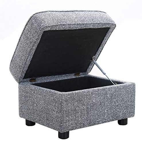 Amazon Brand – Ravenna Home Contemporary Swivel Glider Accent Chair with Storage Ottoman, 33.9"W, Smoke Grey
