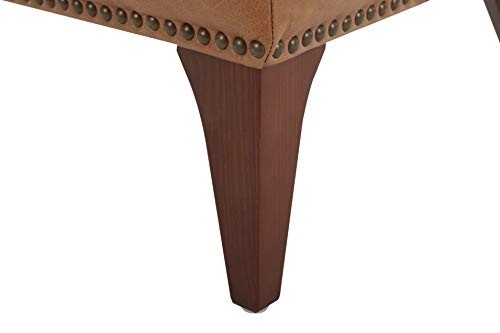 Amazon Brand – Stone & Beam Shorebrook Deep Leather Accent Chair, 27.6"W, Cognac