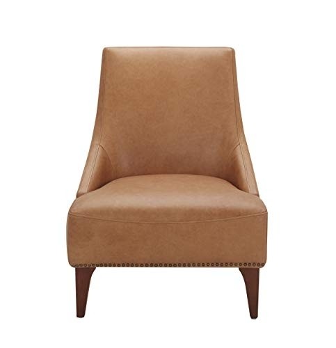 Amazon Brand – Stone & Beam Shorebrook Deep Leather Accent Chair, 27.6"W, Cognac