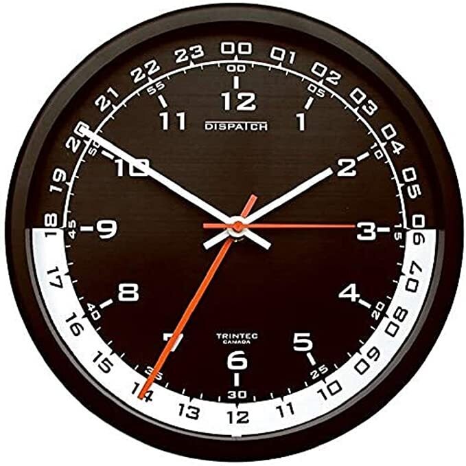 Analog display 24 hour military wall clock