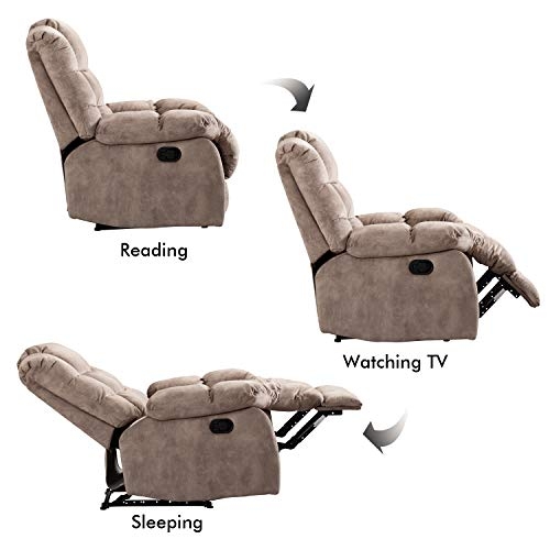 Small Wall Hugger Recliners Ideas On Foter   Anj Recliner Chair Overstuffed Manual Reclining Single Couch Wall Hugger Fabric Recliners With Thickened Headrest And Back Camel 1 