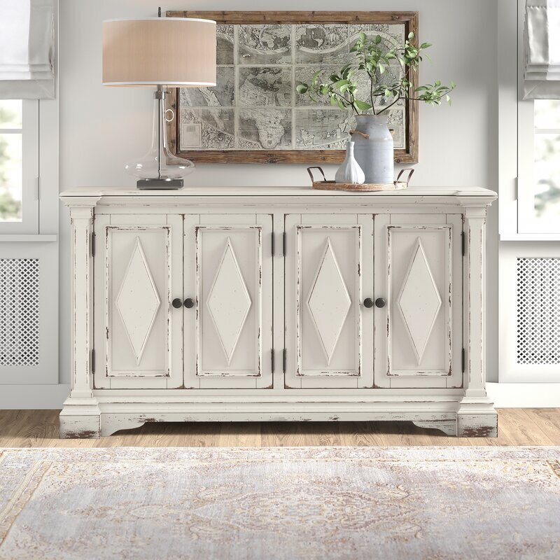 Antique buffet cabinet in a painted design