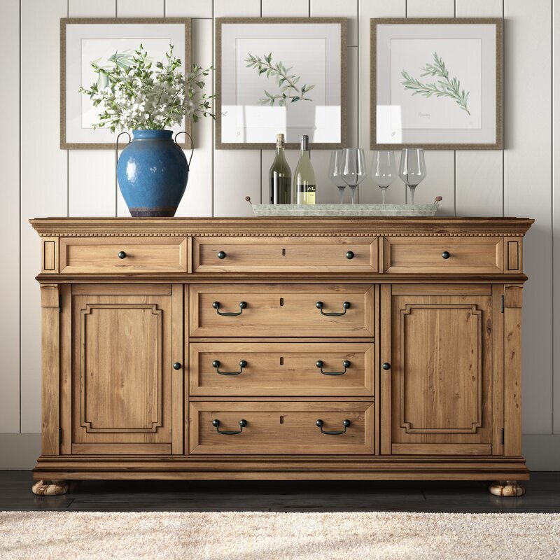 Antique sideboard buffet with different storage solutions