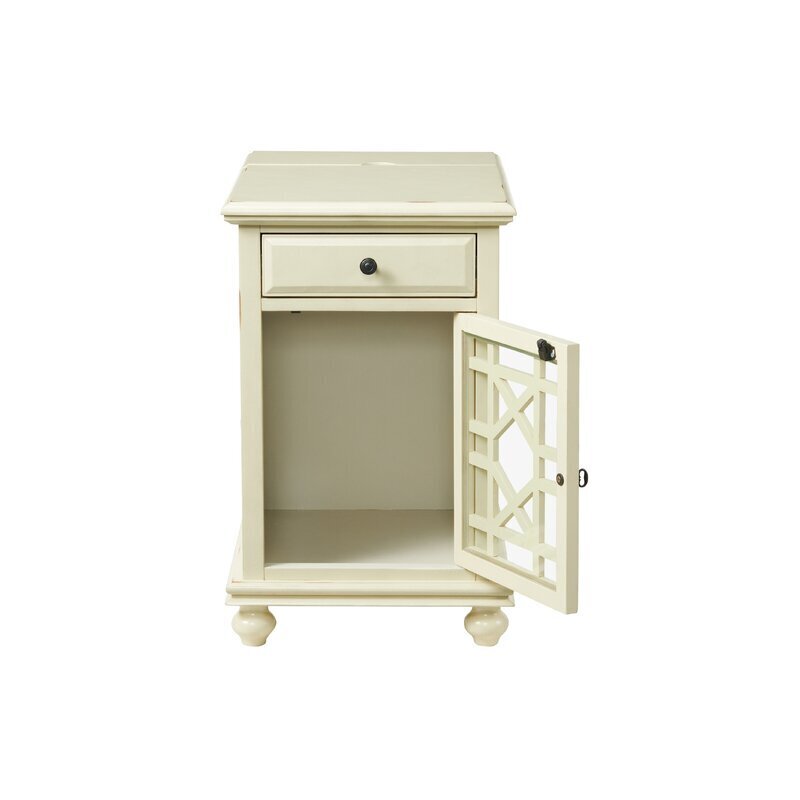 Antique Style Charming End Table With Cabinet
