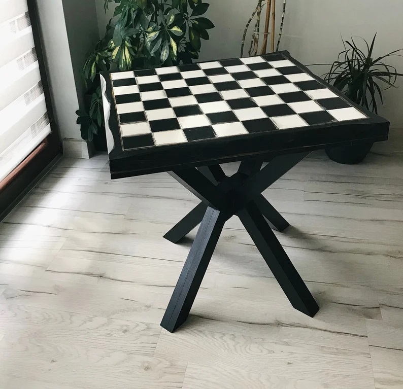 Antiqued Chess Coffee Table