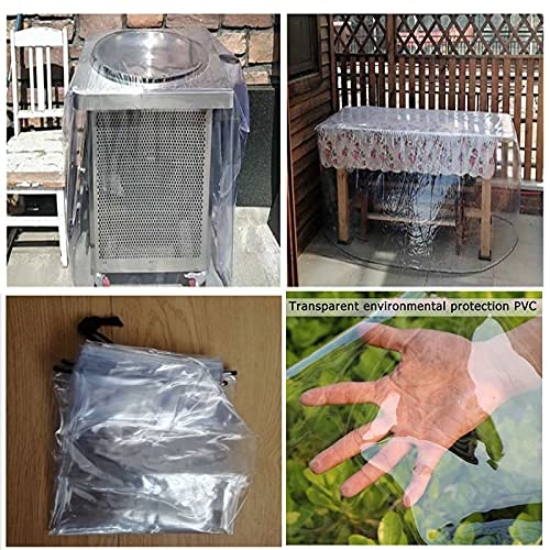 AOTNZ Clear Garden Furniture Cover-Outdoor Transparent PVC Table Cover Waterproof-Heavy Duty Cube Patio Cover for Sofa Chair Cupboard Tarpaulin,Customizable (Color : Clear, Size : 300x250x90cm)