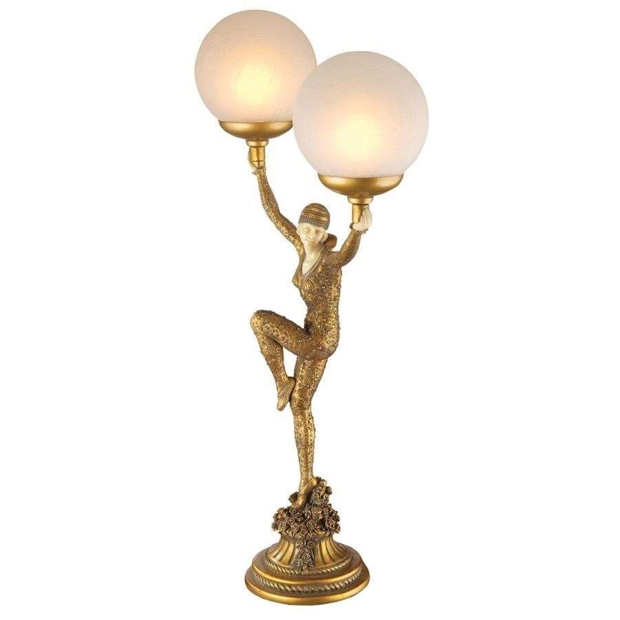 Art Deco Lamp with Frosted Globes