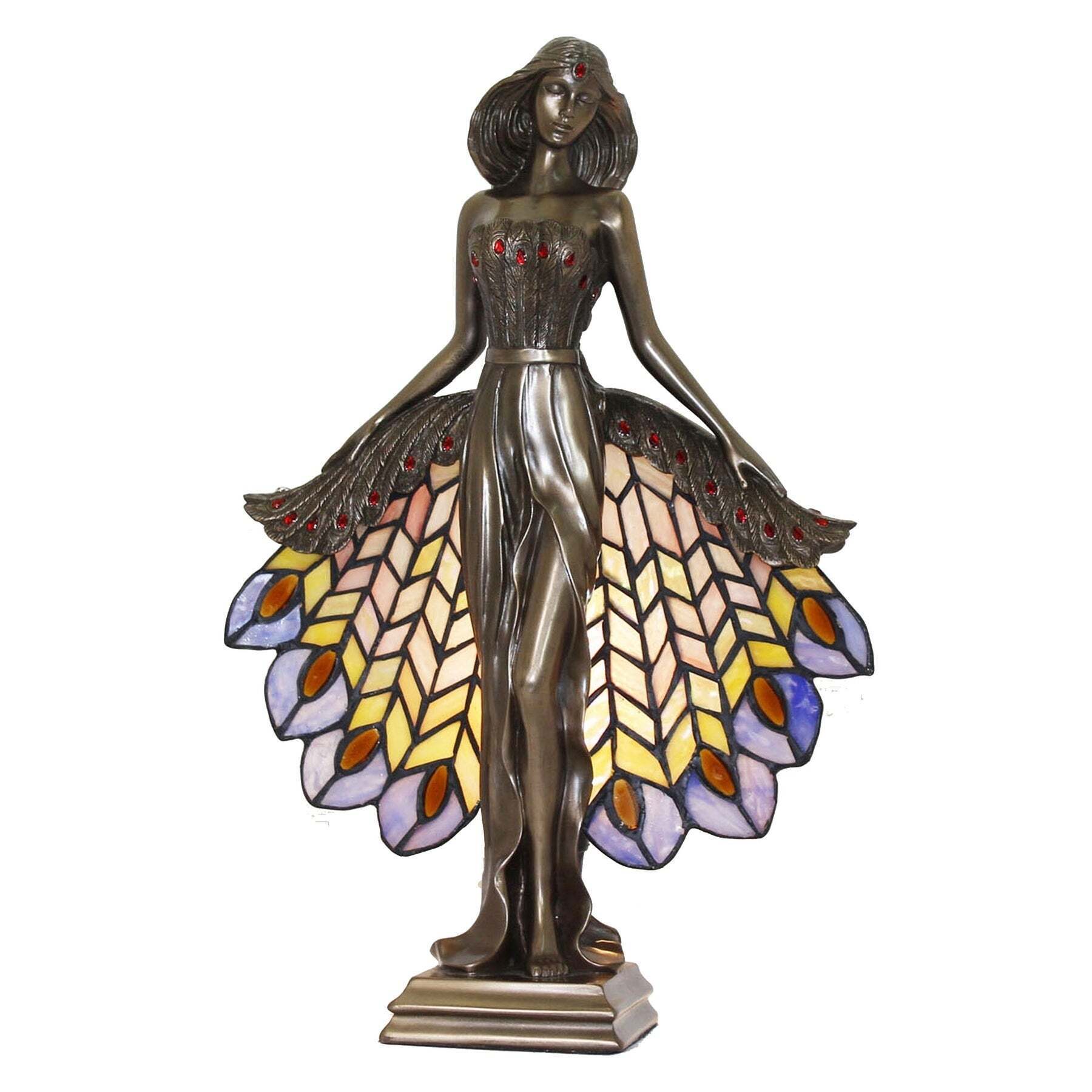 Art nouveau bronze lady lamp 