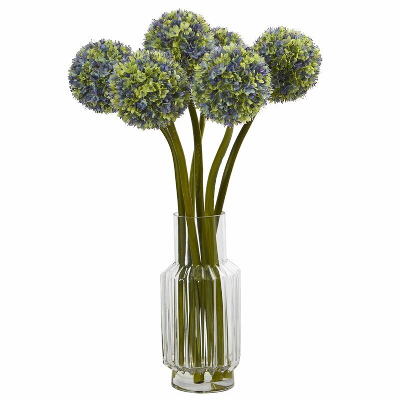 Artificial Ball Flowers for a Floor Vase