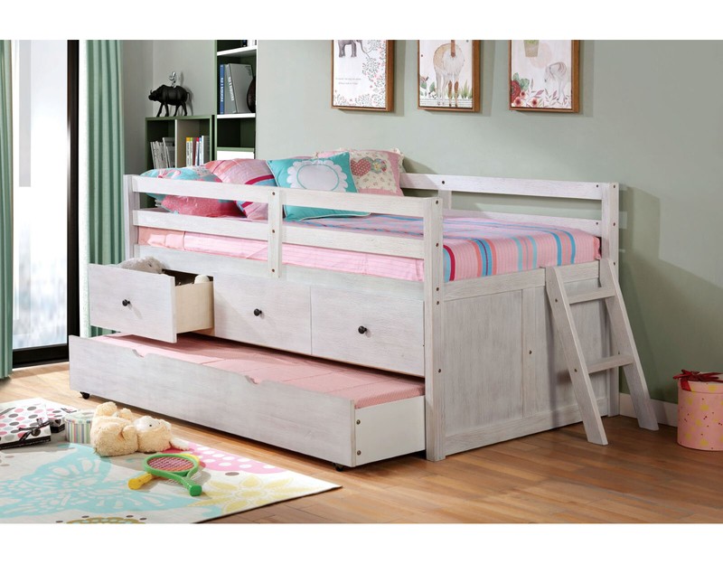 Athanassia Twin 3 Drawer Loft Bed with Trundle by Harriet Bee