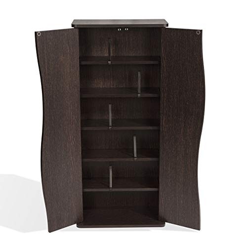 Atlantic Venus Media Storage Cabinet - Holds 198 CDs, or 88 DVDs or 108 Blu-Rays, 4 Adjustable and 2 Fixed Shelves PN 83035729 in Espresso
