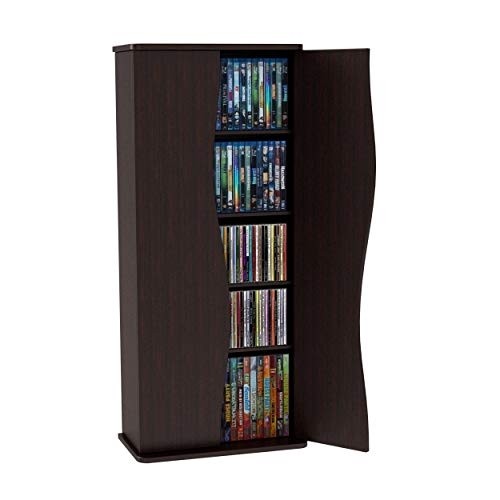 Atlantic Venus Media Storage Cabinet - Holds 198 CDs, or 88 DVDs or 108 Blu-Rays, 4 Adjustable and 2 Fixed Shelves PN 83035729 in Espresso
