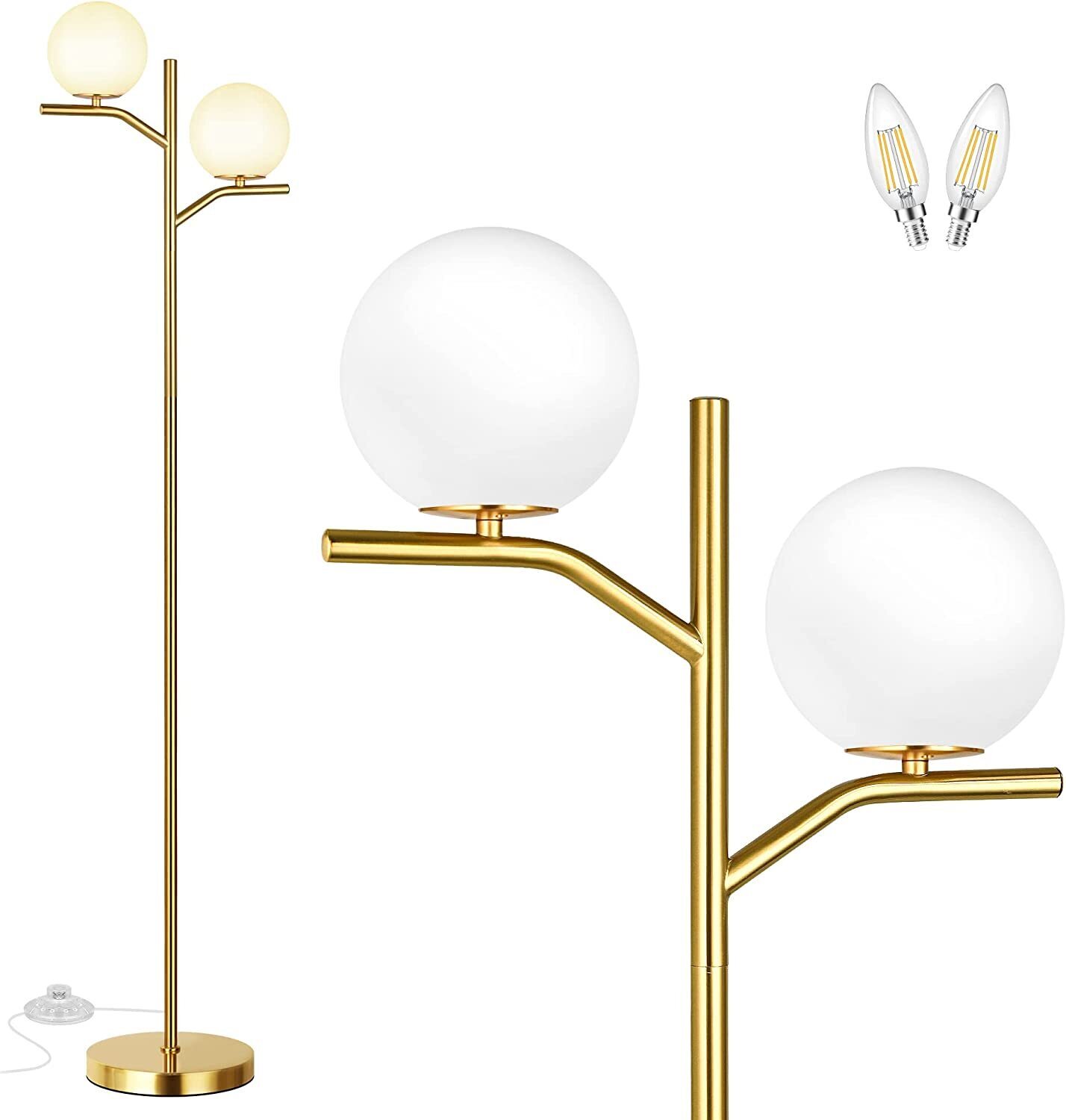 Atomic Floor Lamp With Frosted Globes