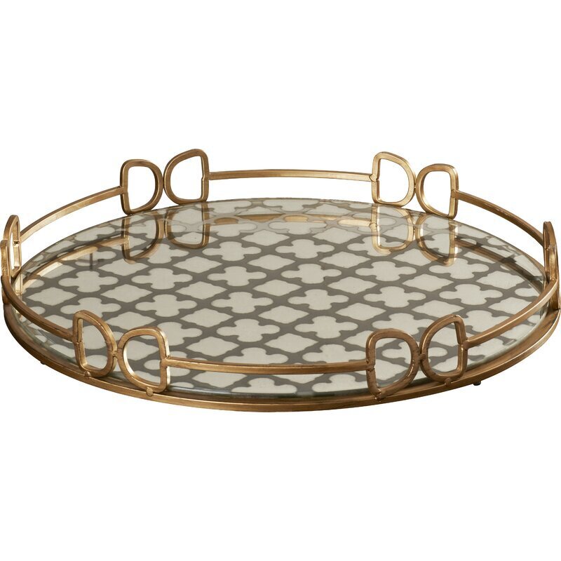 Attractive Round Mirrored Serving Tray
