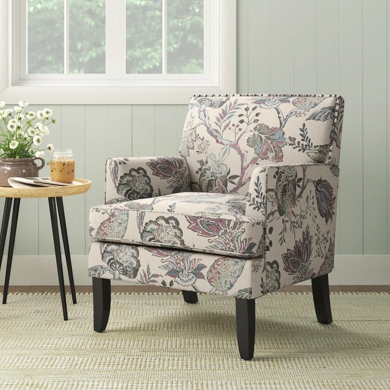 Attractive Vintage Floral Accent Chair