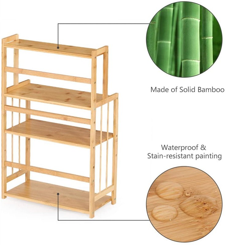 Azeem 16'' Wood Baker's Rack with Microwave Compatibility