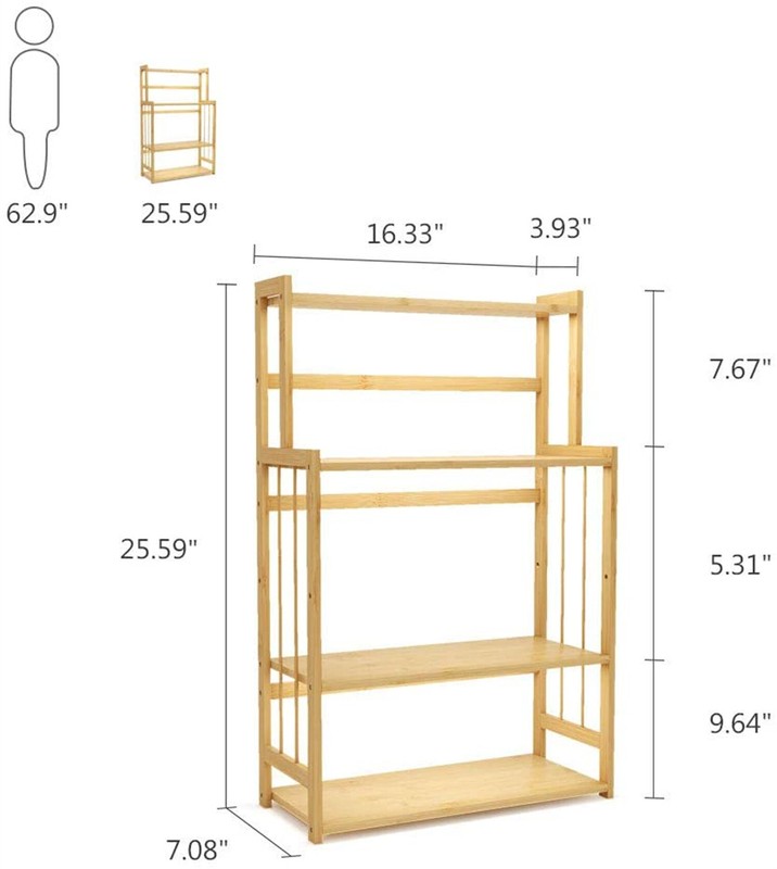 Azeem 16'' Wood Baker's Rack with Microwave Compatibility
