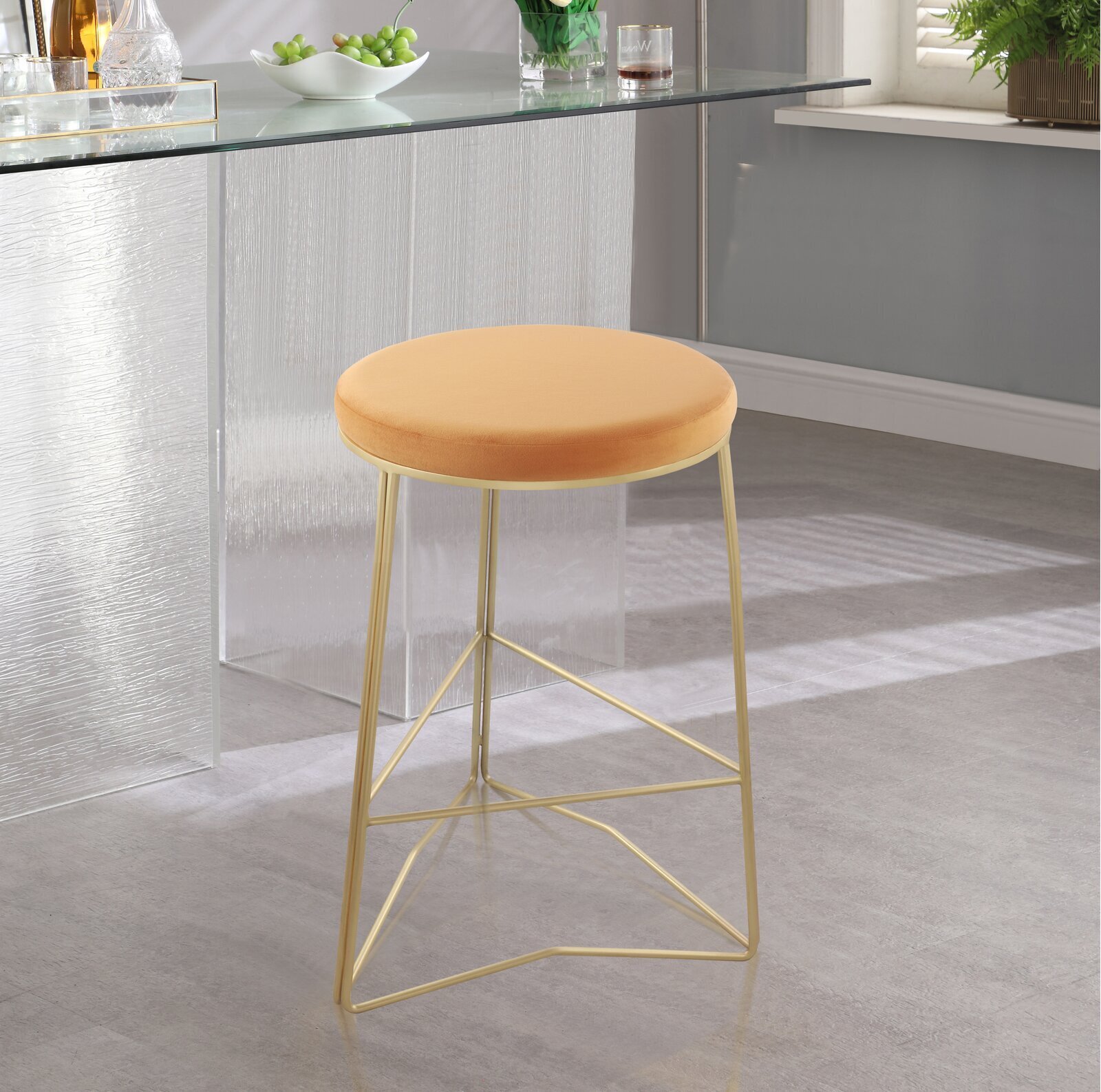 Backless Art Deco Counter Stool