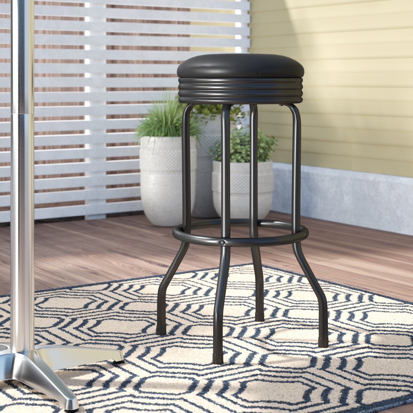 Backless outdoor bar stool with swivel seat