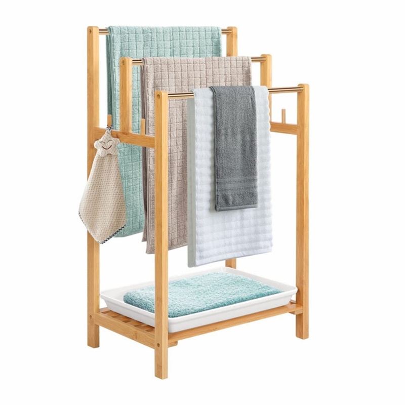 Bamboo Freestanding Towel Stand