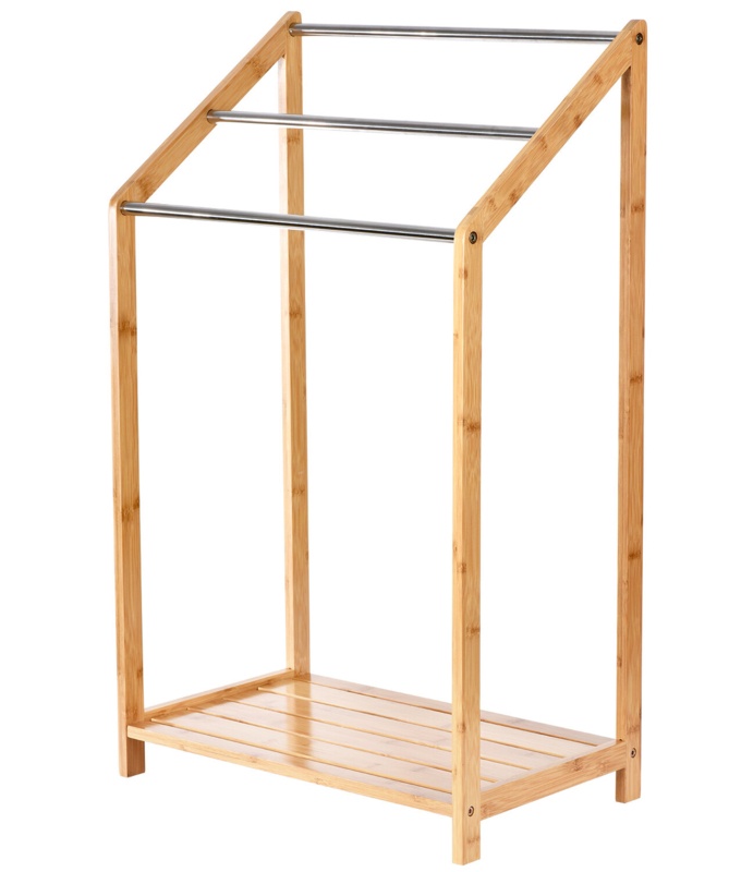 Bamboo Holder Free Standing Towel Rack