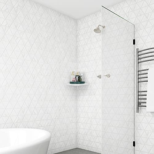 Banqin Shower Caddy Corner Shelf, Adhesive Shower Organizer with Hooks Razor Holder for Bathroom, Kitchen, Toilet, Spice Storage, 2 Pack, Green