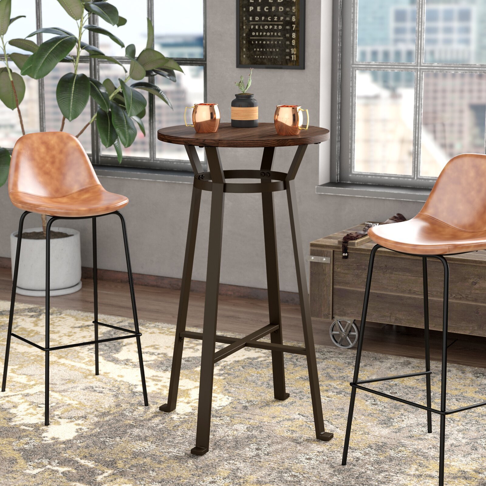 Bar Height Iron Dining Table