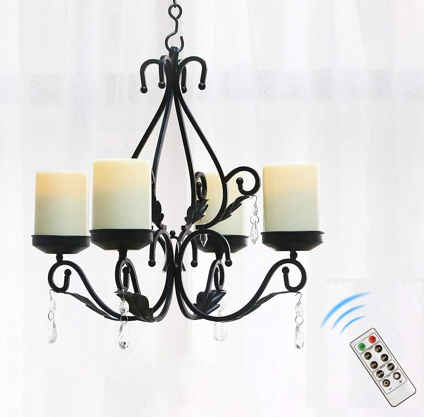 Battery Operated Pillar Candle Chandelier 