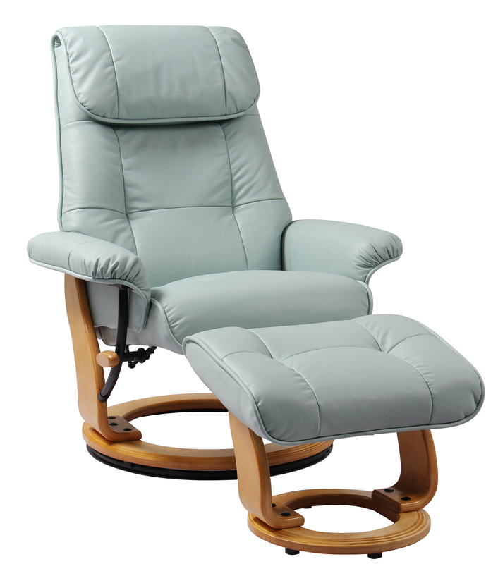 faux leather manual swivel recliner with ottoman