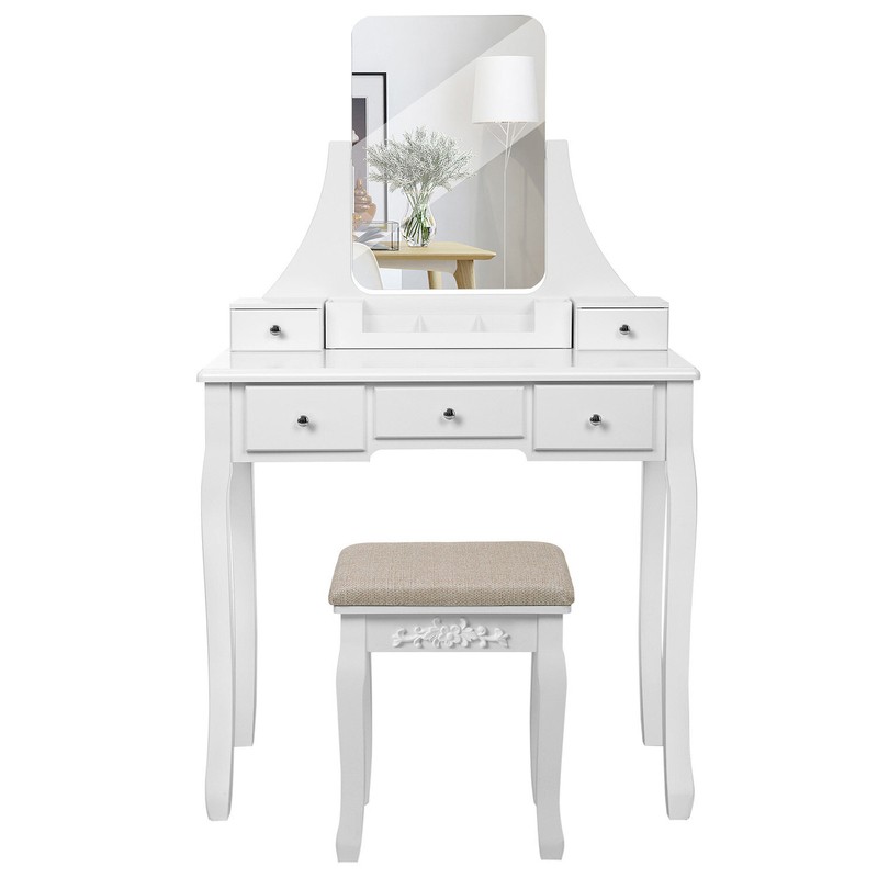 Beauregard 31.5'' Wide Vanity Set with Stool and Mirror
