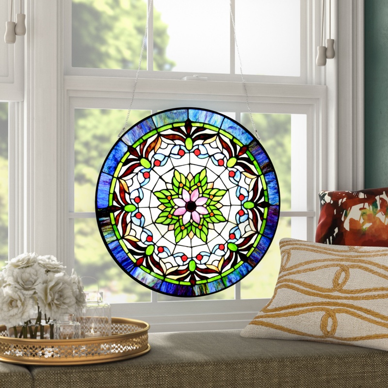 Circular Stained Glass Window Panel