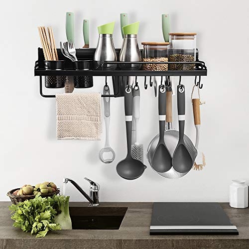 Details about   Wall Mount Kitchen Hooks Tools Shelves Spoon Forks Storage Utensils Stand 